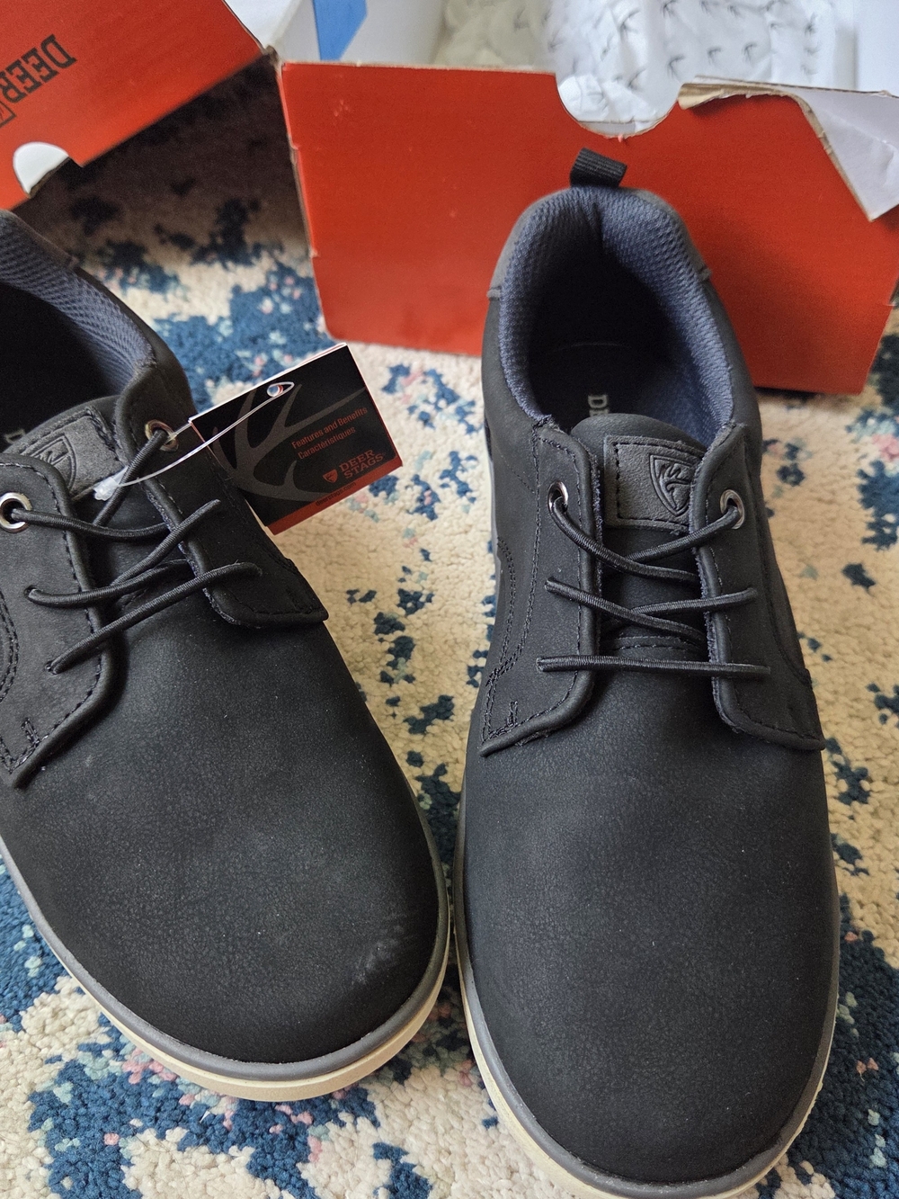 Deer Stags Conrad Jr. Boy's Black Lace-Up Shoes